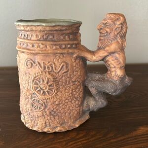 JIM RUMPH 1971 - Satyr & Nymph Mug Tankard Pottery Troll and Maiden.